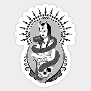 Lady dark Mona Lisa Sticker